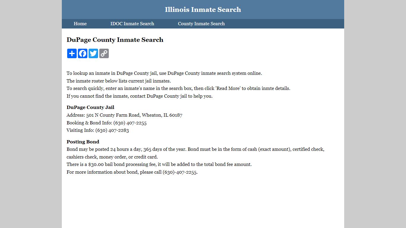 DuPage County Inmate Search