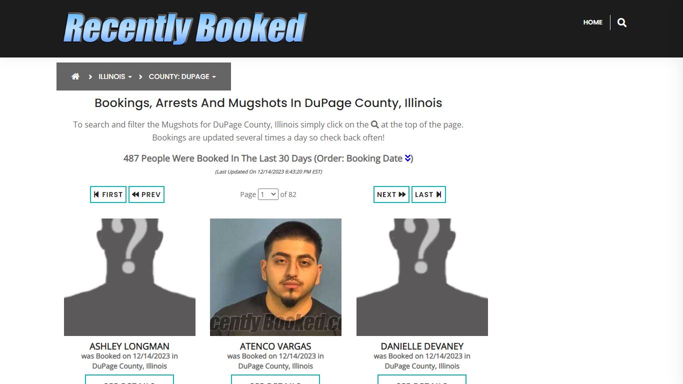 Recent bookings, Arrests, Mugshots in DuPage County, Illinois